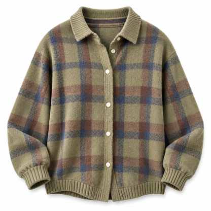 WOROW PLAID COMFY CARDIGAN