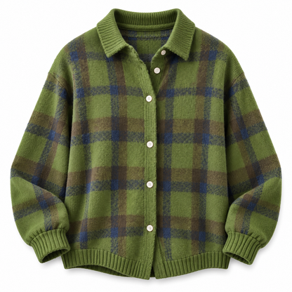 WOROW PLAID COMFY CARDIGAN