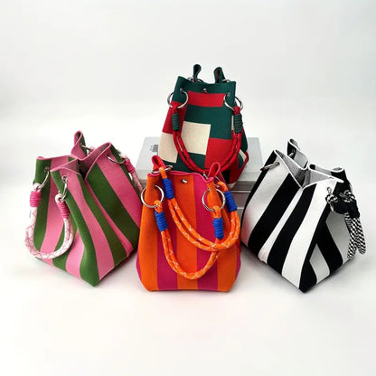 NIZZA KNITTED RETRO BUCKET HANDBAG