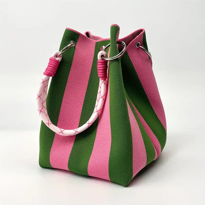 NIZZA KNITTED RETRO BUCKET HANDBAG