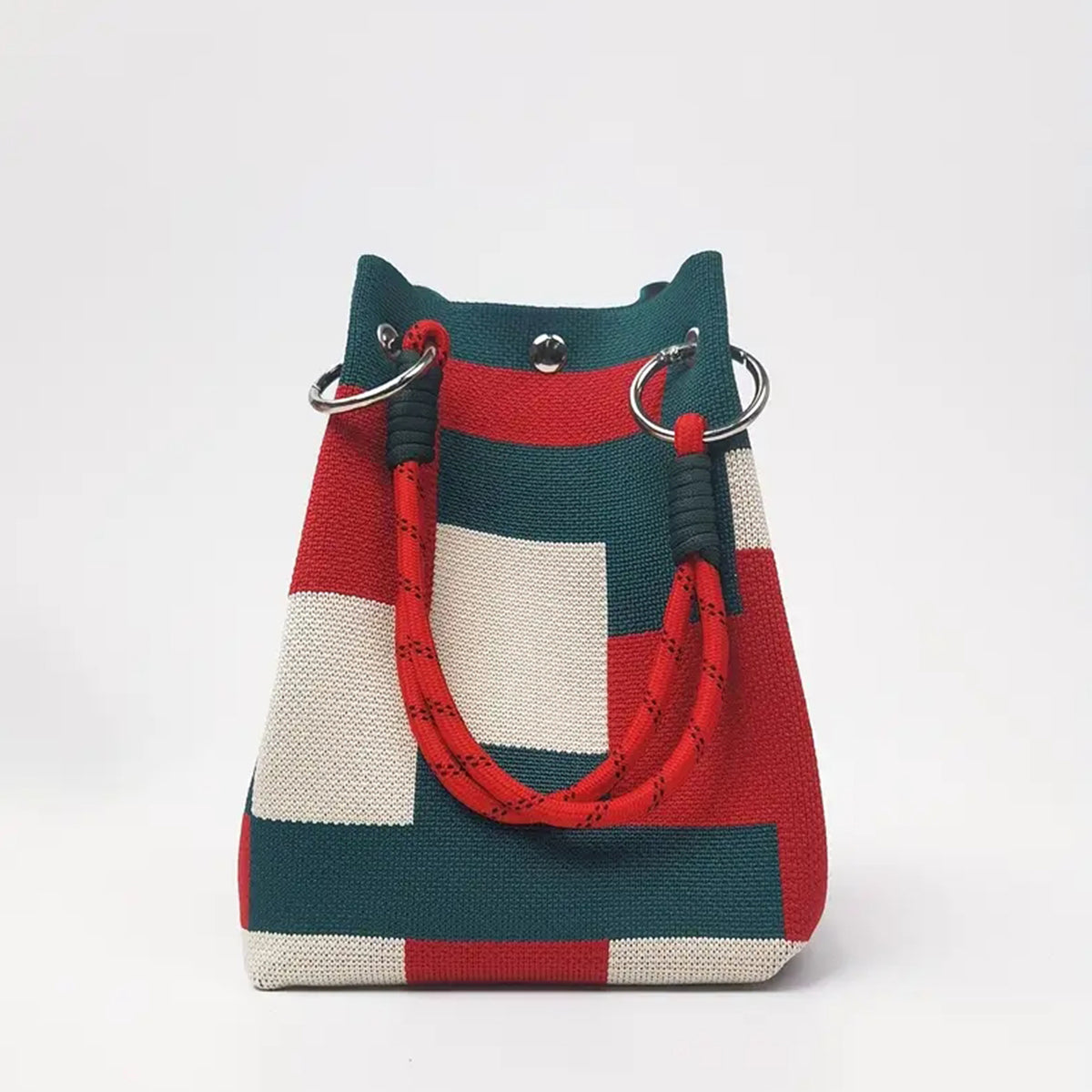 NIZZA KNITTED RETRO BUCKET HANDBAG