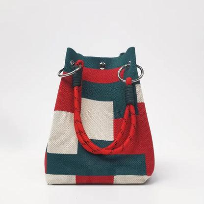 NIZZA KNITTED RETRO BUCKET HANDBAG