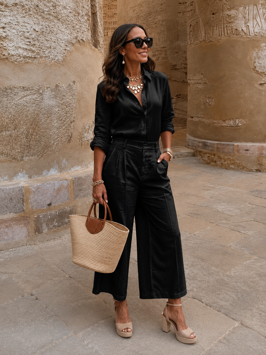 Kiela | Capri Pants and Loose Shirt Set Regular price