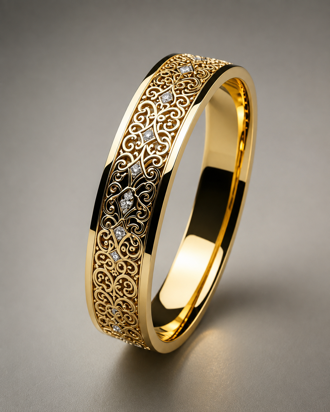 Exo fine golden hollow ring