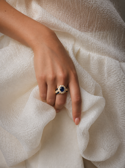 Goldy Sapphire Blue Ring
