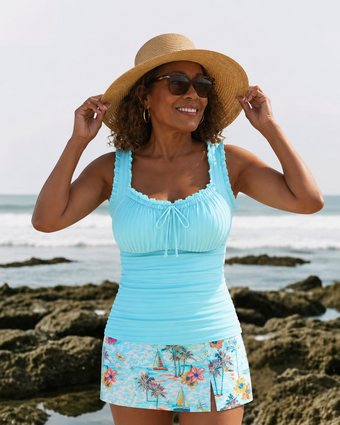 Trace | Elegant Breathable Summer Tankini Set