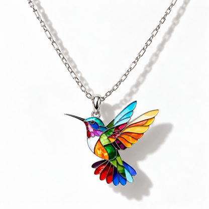 Beautiful Hummingbird Necklace with Bonus Earrings
