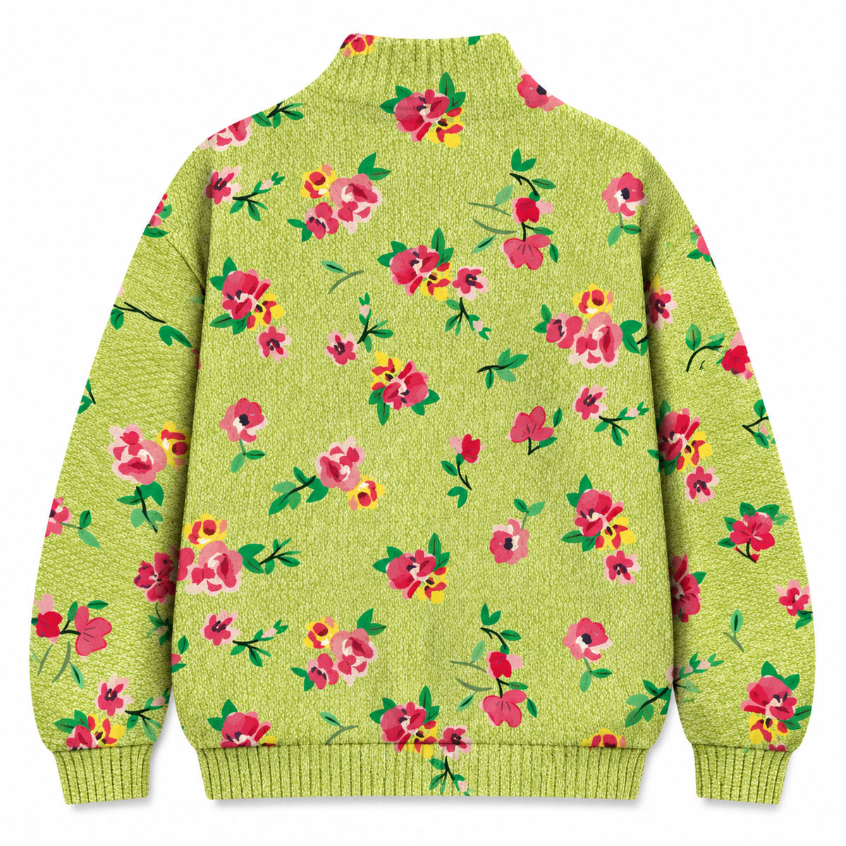 MAGOTTY PINK FLORAL LIME ZIP CARIGAN