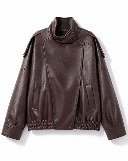 AUTUMN JACKET LEATHER LONG SLEEVE