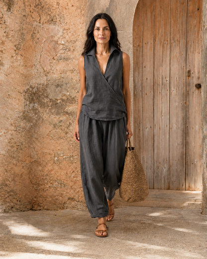 Tiwi | Wrap-Top & Wide-Leg Set