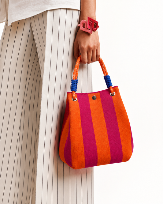 NIZZA KNITTED RETRO BUCKET HANDBAG