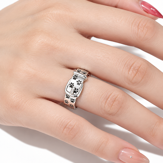 Cute and Stylish Dog-Inspired Collar Ring