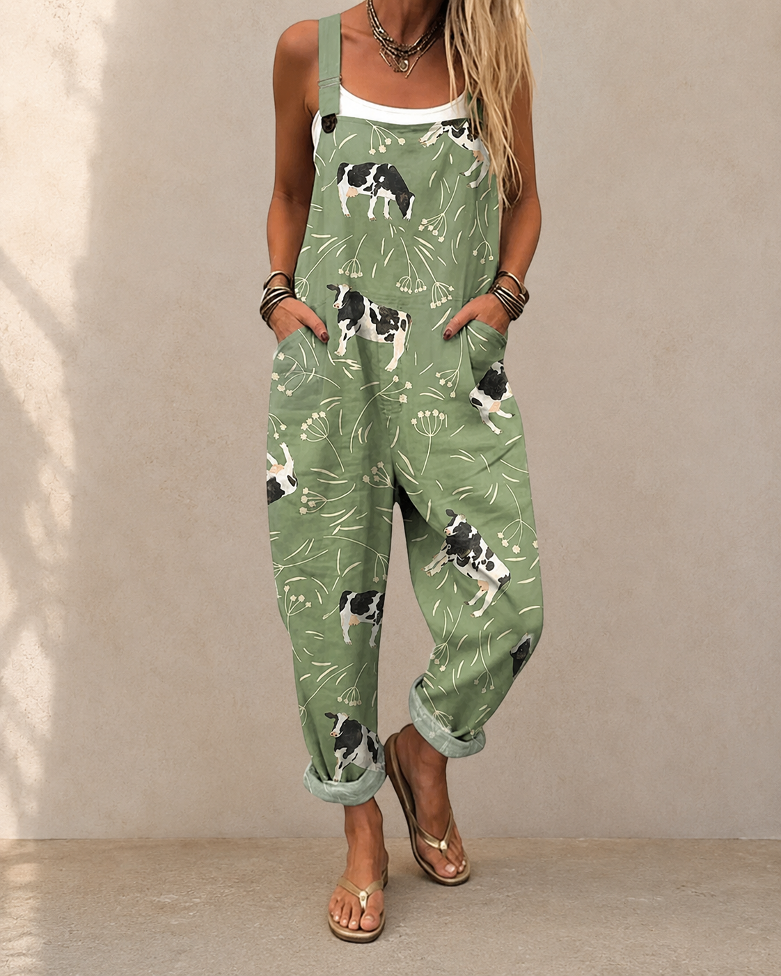 Cow | Comfortable Printed Overalls