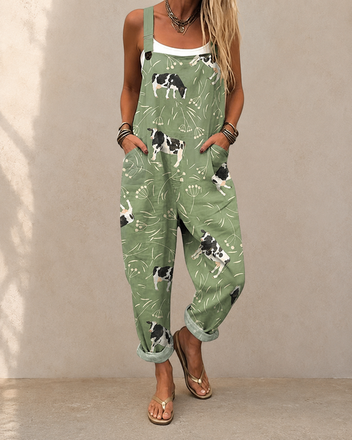 Cow | Comfortable Printed Overalls