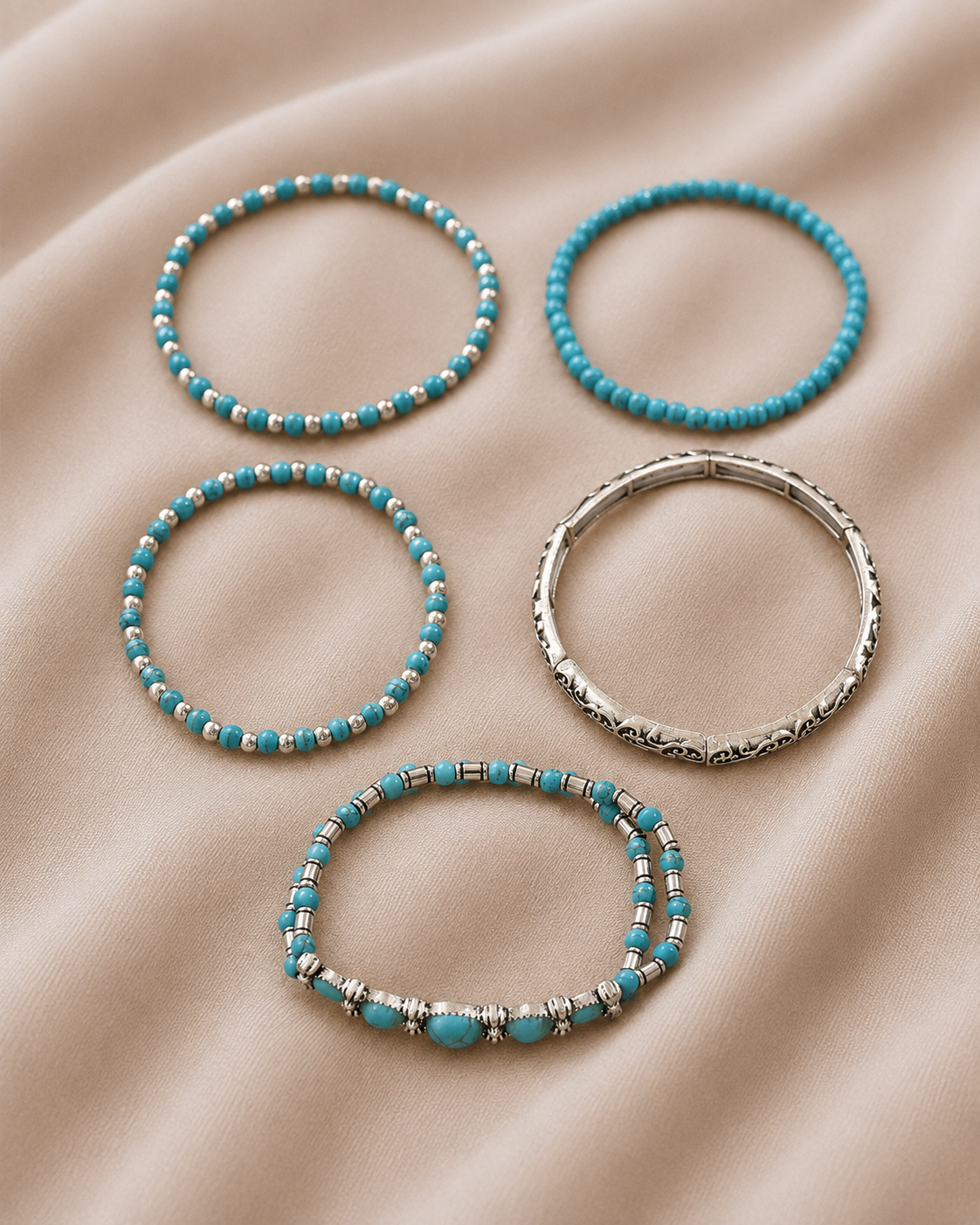 Rapshody Turquoise Beaded Bracelet Set