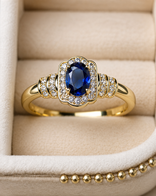 Royale Blue Stone Small Oval Band