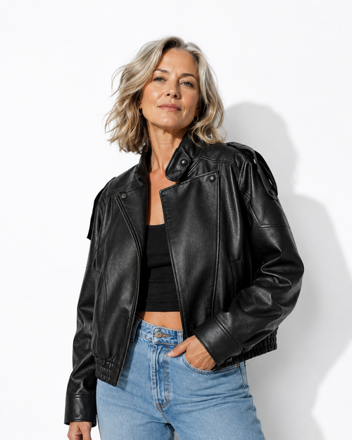 AUTUMN JACKET LEATHER LONG SLEEVE