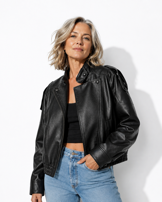 AUTUMN JACKET LEATHER LONG SLEEVE