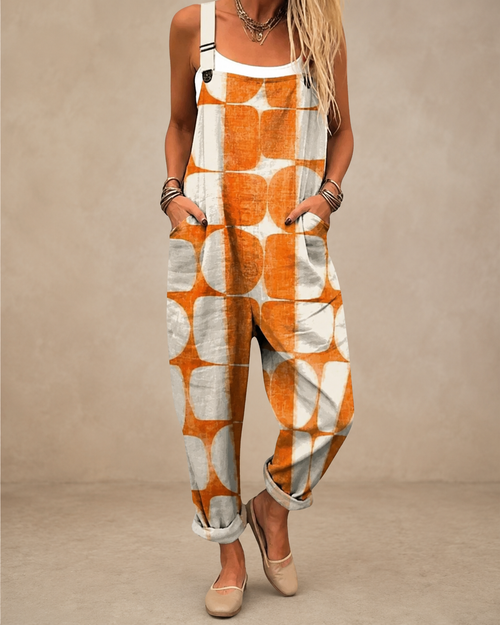 Orange Tye Dye | Comfortable Printed Overalls