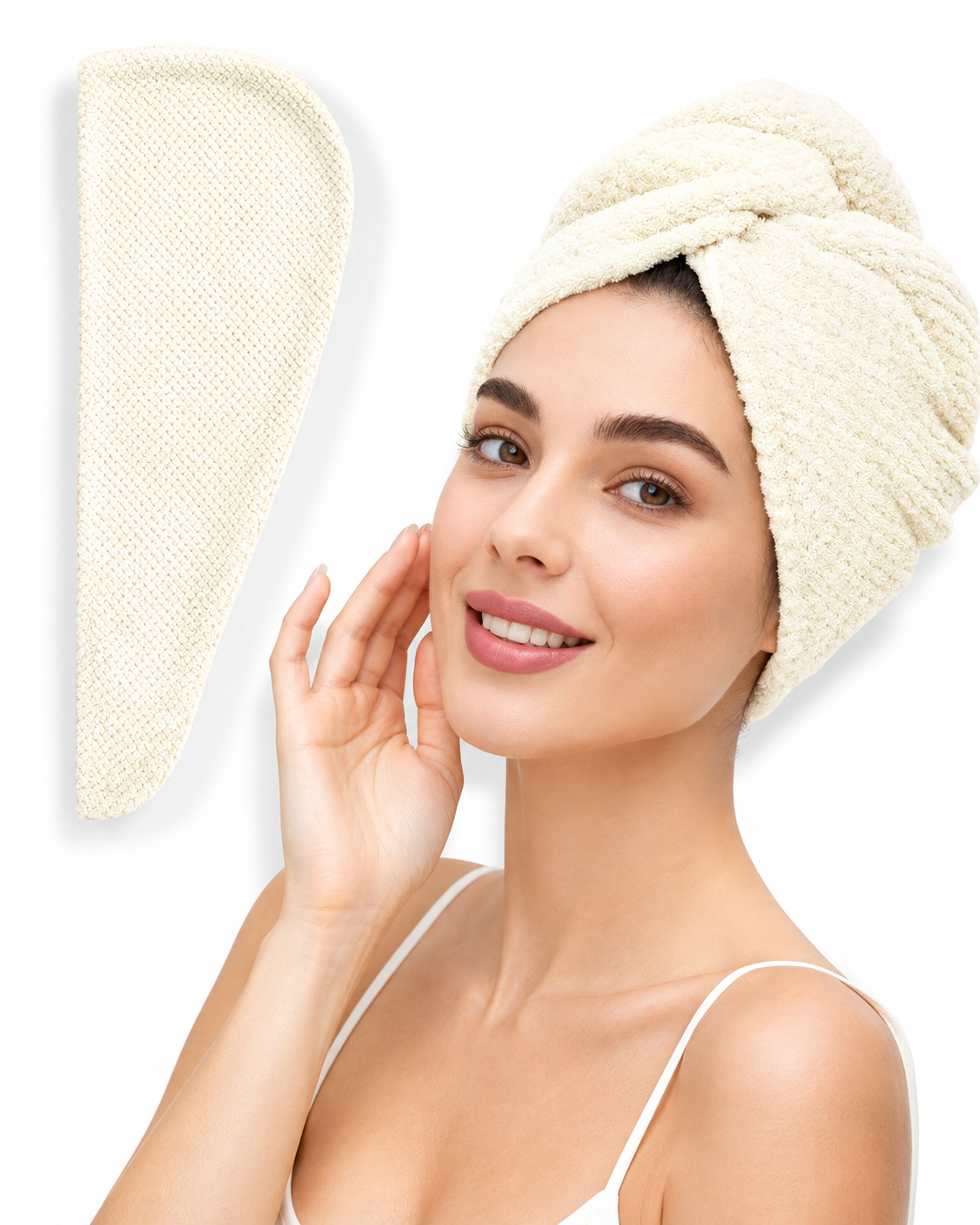 HAIR TOWEL WRAP FOR BUTTON-DOWN